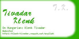 tivadar klenk business card